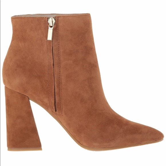 Cognac Brown Real Suede Ankle Boot / Booties - Picture 2 of 9